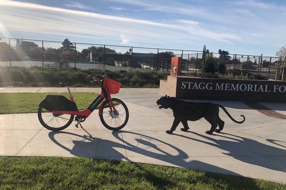 Picture of e-bike by Stagg memorial