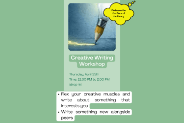 Creative writing workshop hosted by the Writing Center