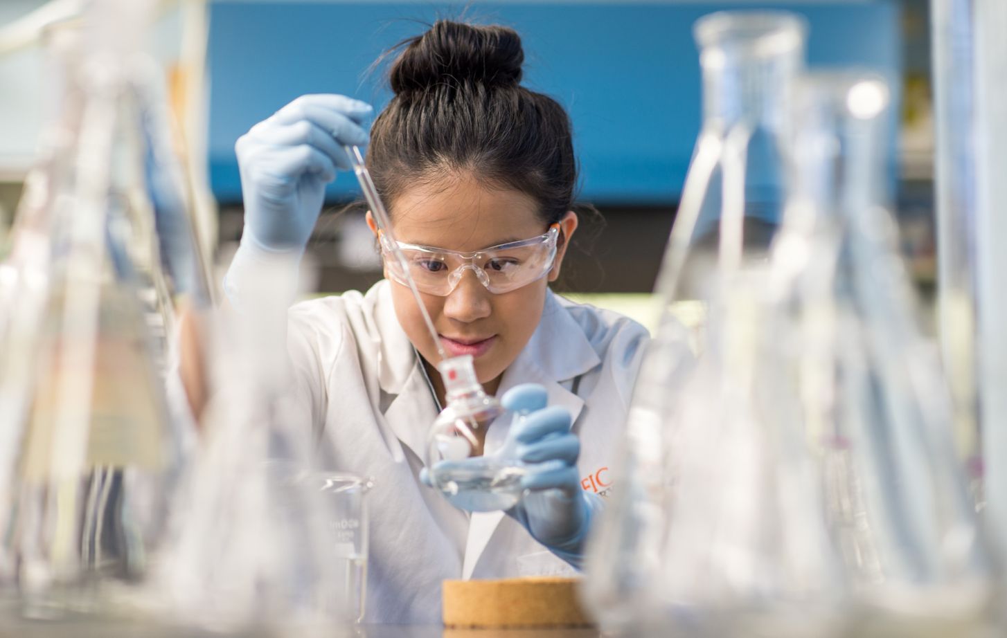 Student in the lab