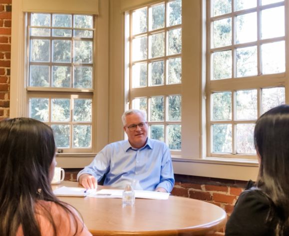 Dean Tim Carroll with Students